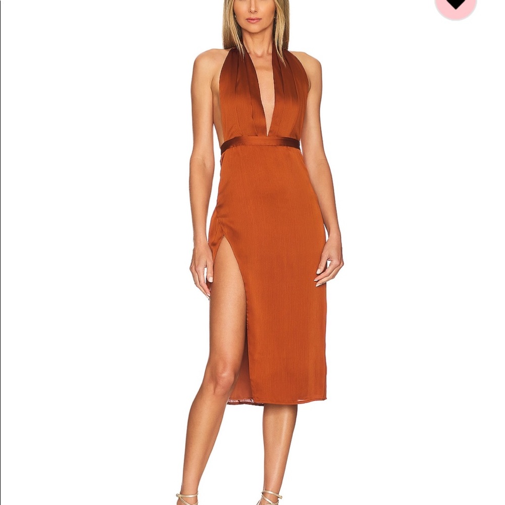 Caramel colored midi dress. Worn once
